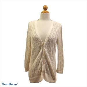 Ann Taylor Factory Open Knit Sweater Cardigan